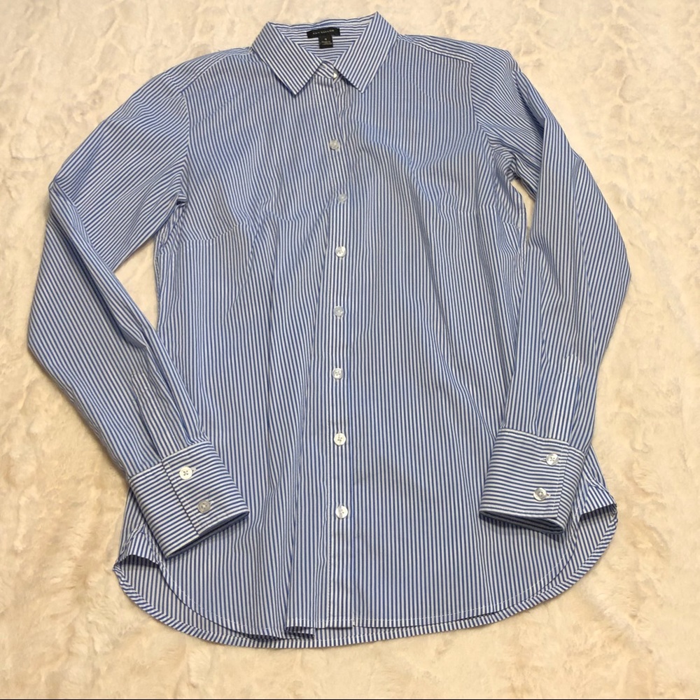 Ann Taylor Striped Button Down Top